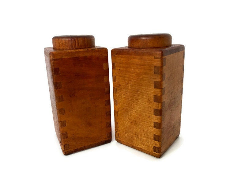 Midcentury Wood Salt and Pepper Shakers - Duckwells