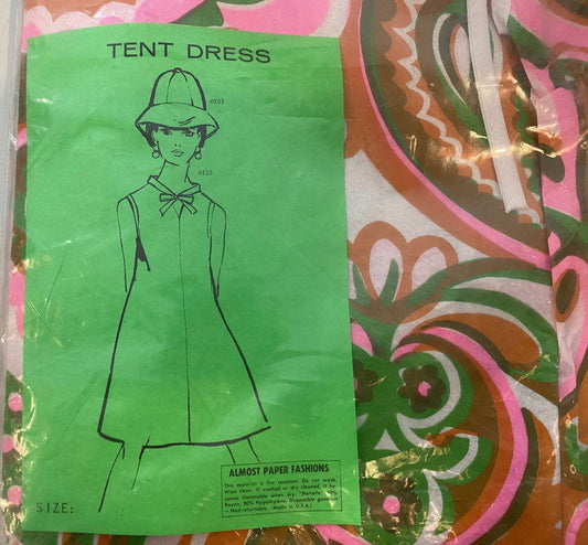 Rare 1960s Almost Paper Tent Dress by Flower Modes - Duckwells