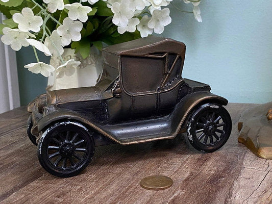 VIntage 1915 Car Cast Metal Coin Bank - Duckwells