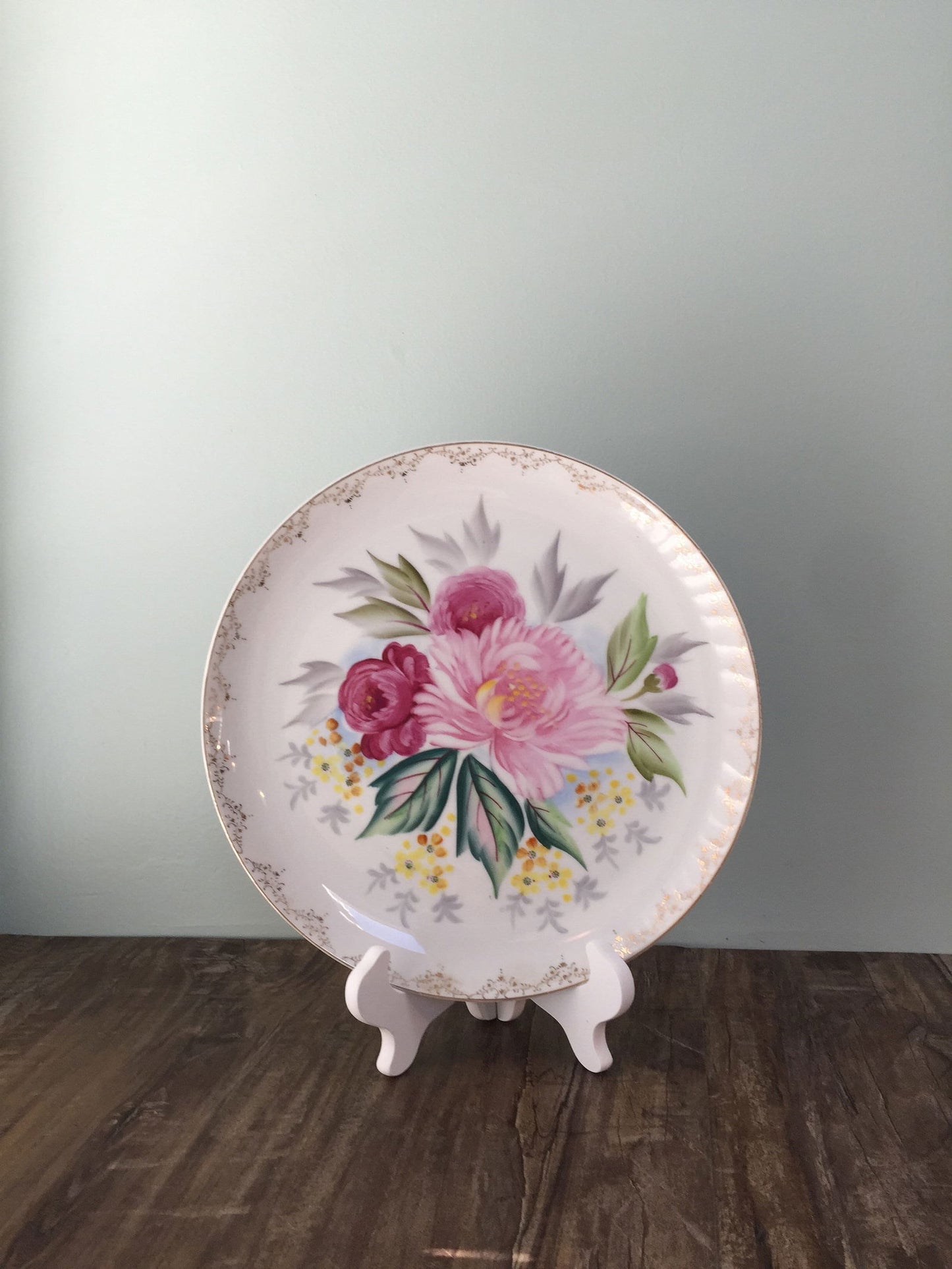 VIntage Floral Porcelain China Plate - Duckwells