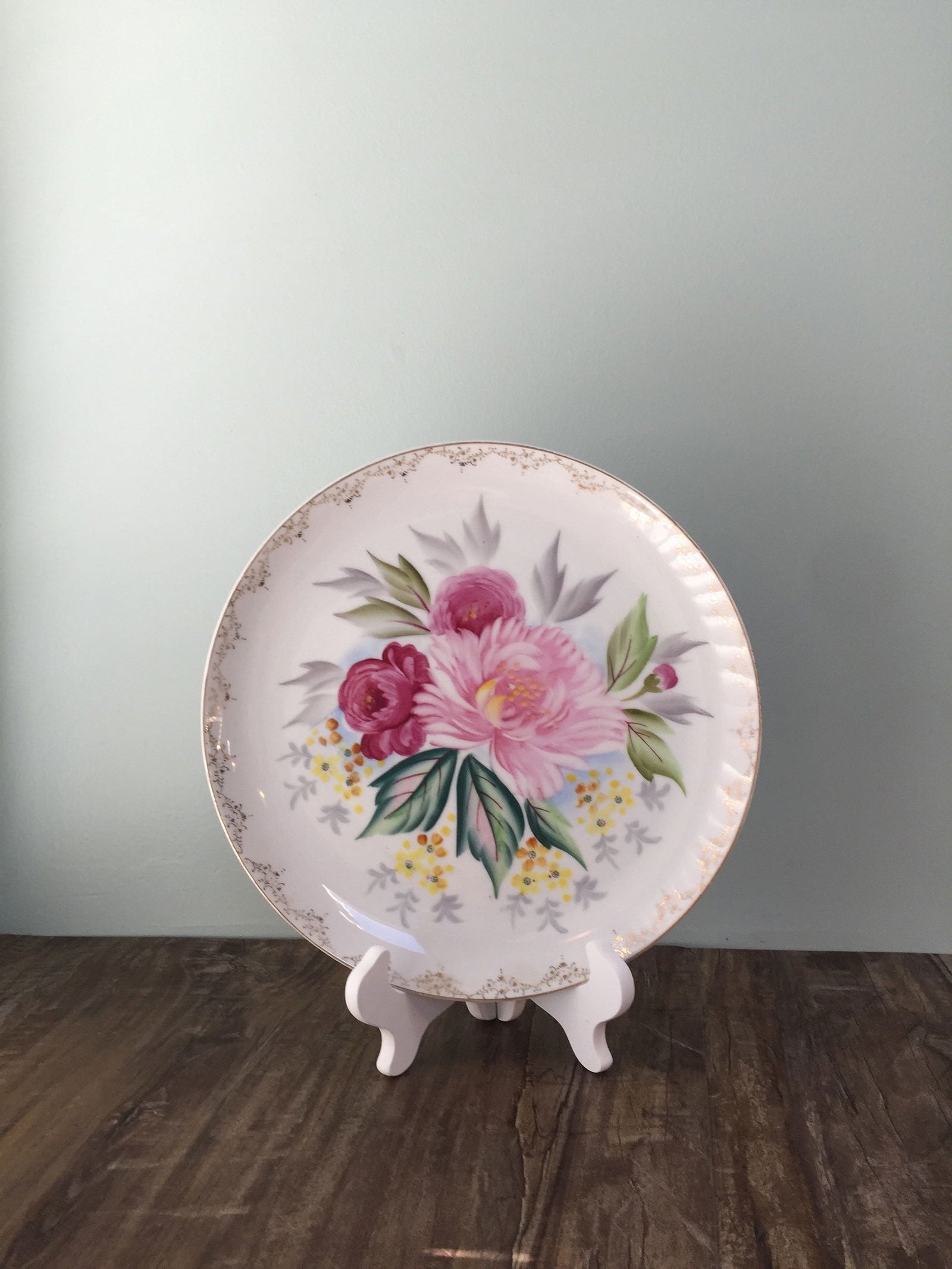 VIntage Floral Porcelain China Plate - Duckwells