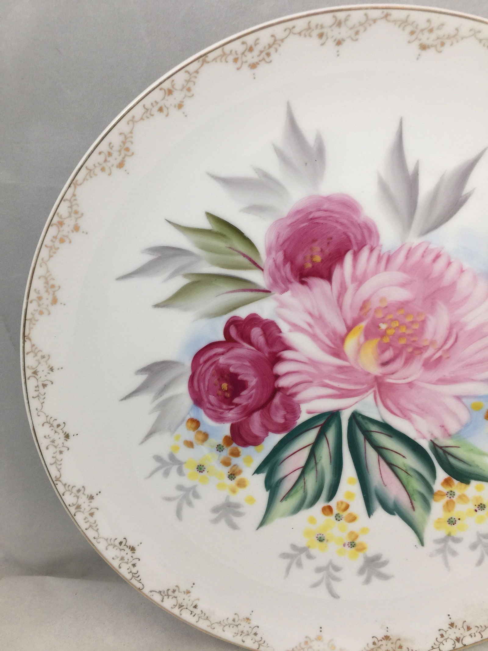 VIntage Floral Porcelain China Plate - Duckwells