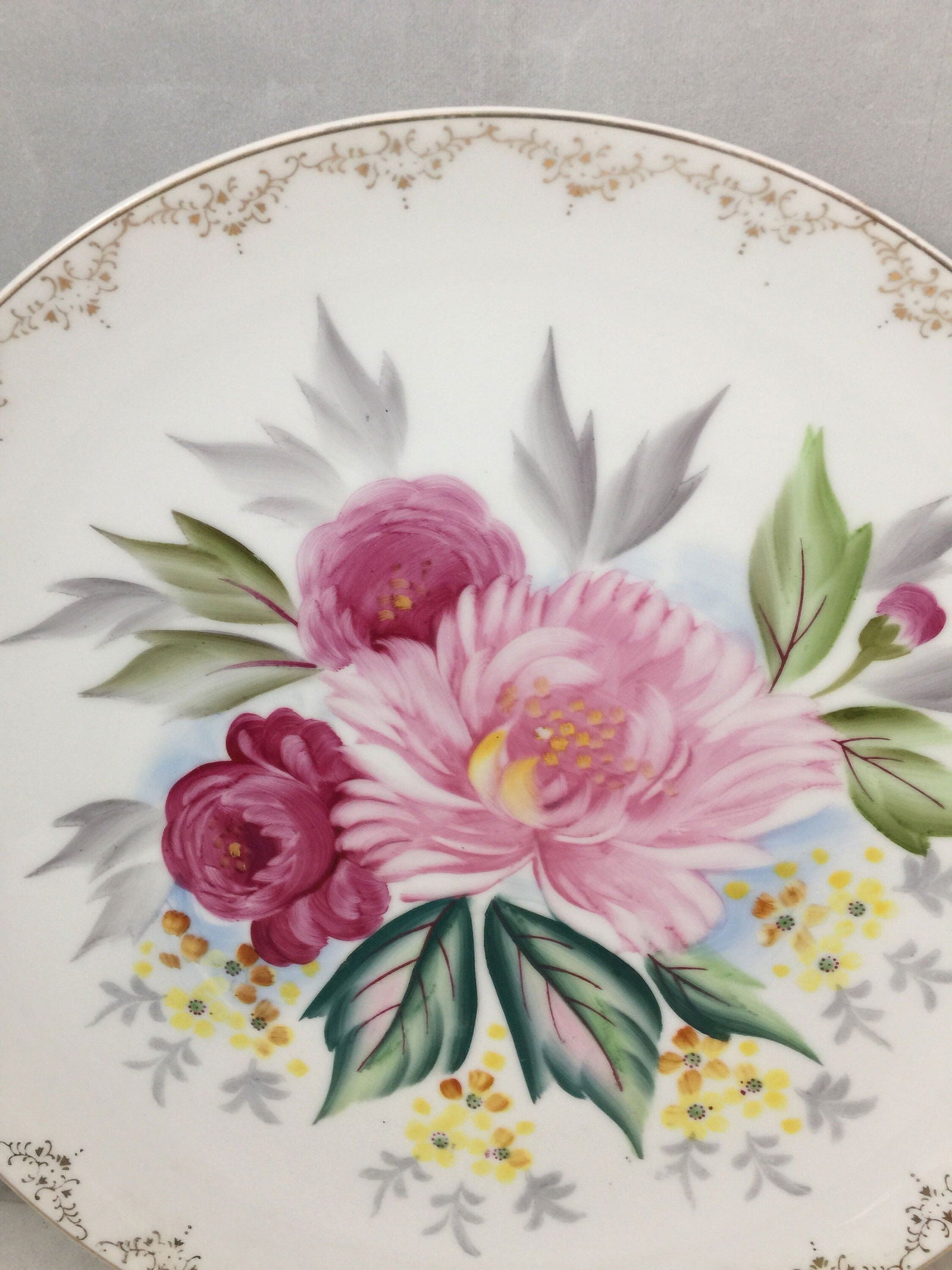 VIntage Floral Porcelain China Plate - Duckwells