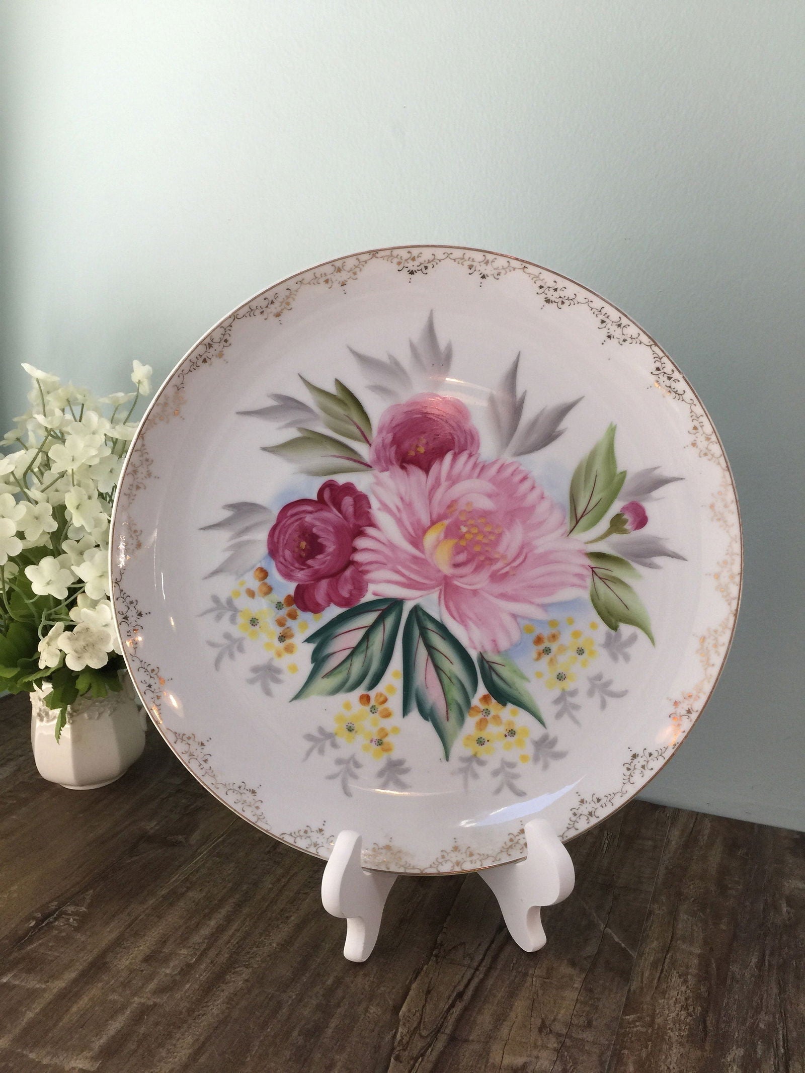 VIntage Floral Porcelain China Plate - Duckwells