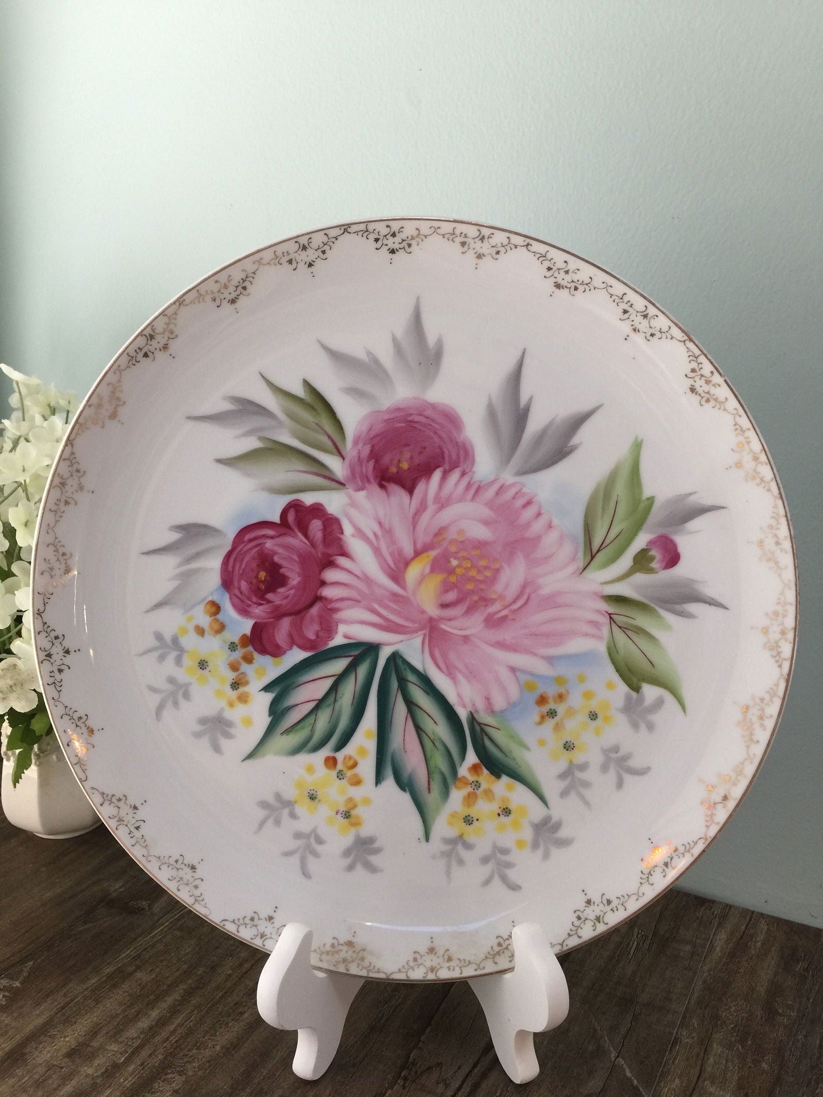 VIntage Floral Porcelain China Plate - Duckwells