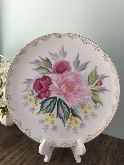VIntage Floral Porcelain China Plate - Duckwells