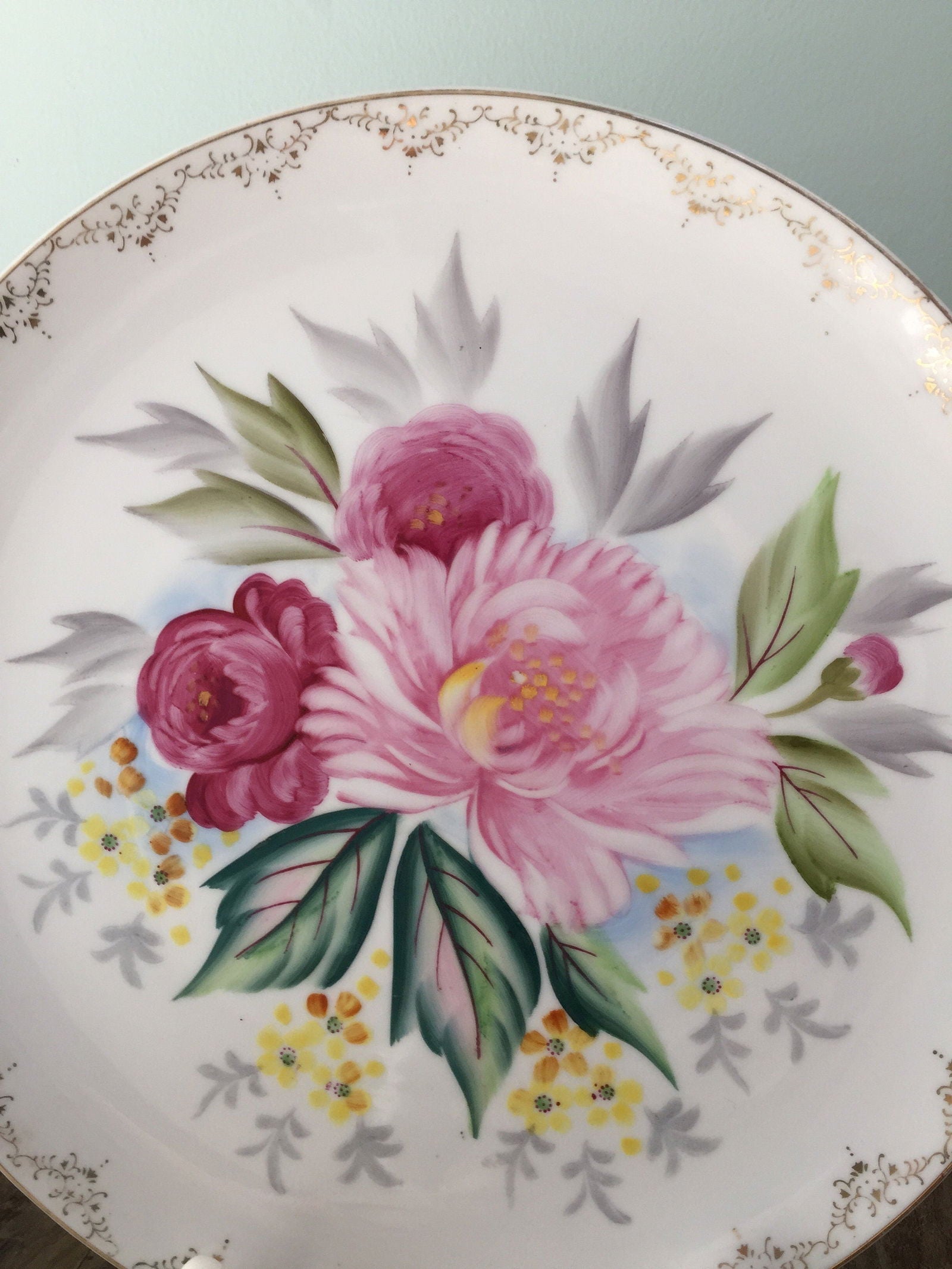 VIntage Floral Porcelain China Plate - Duckwells