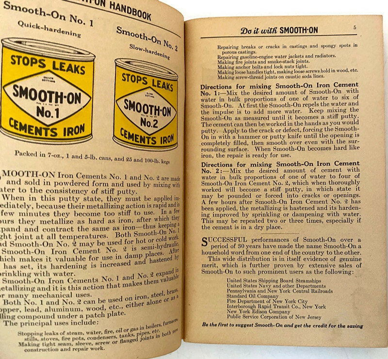 Vintage 1931 Smooth-On Handbook - Duckwells