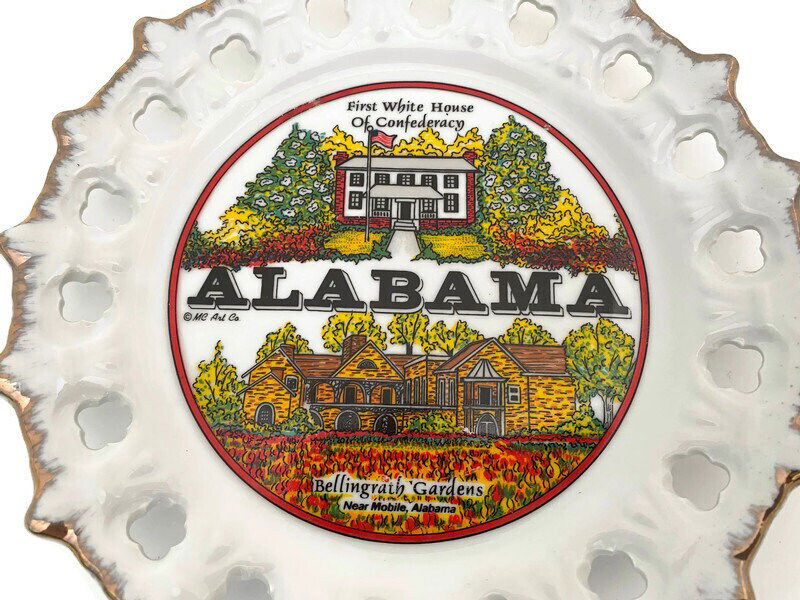 Vintage Alabama Souvenir Plate - Duckwells