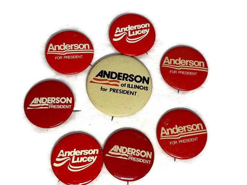 Vintage Anderson Presidential Campaign Buttons 1980 - Duckwells