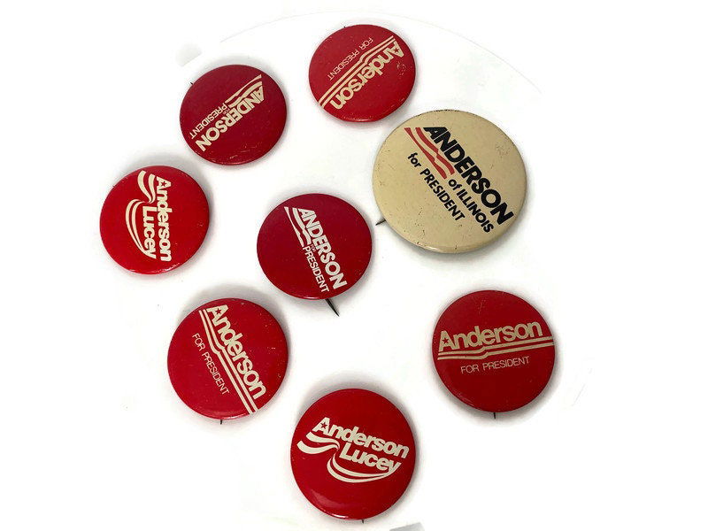 Vintage Anderson Presidential Campaign Buttons 1980 - Duckwells