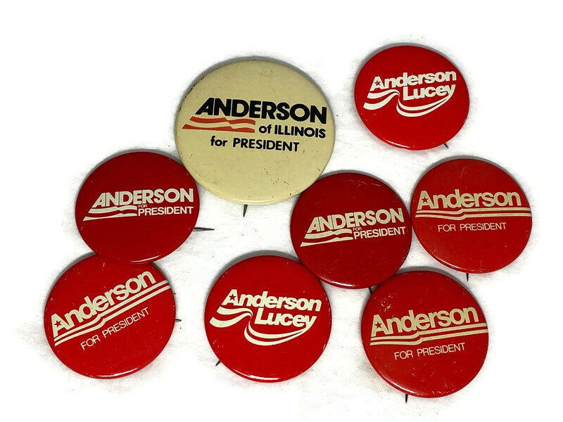Vintage Anderson Presidential Campaign Buttons 1980 - Duckwells