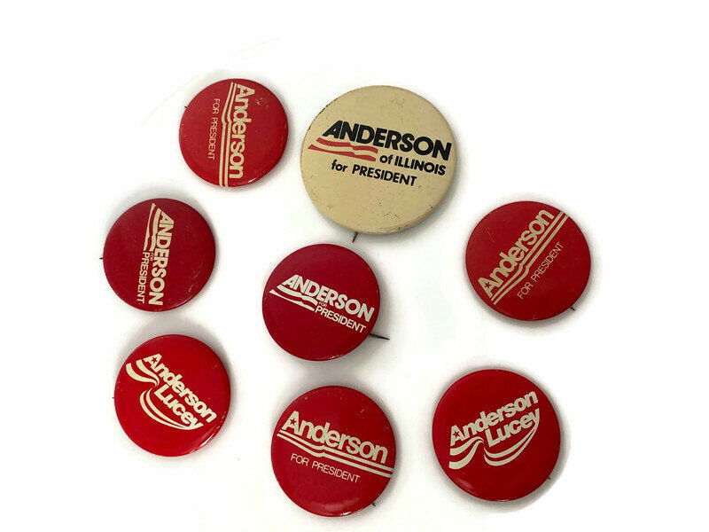 Vintage Anderson Presidential Campaign Buttons 1980 - Duckwells