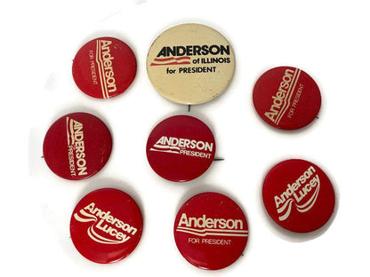 Vintage Anderson Presidential Campaign Buttons 1980 - Duckwells