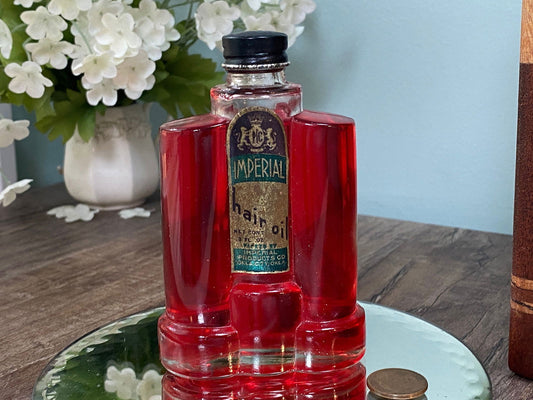 Vintage Art Deco Hair Oil Bottle - Duckwells