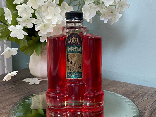 Vintage Art Deco Hair Oil Bottle - Duckwells