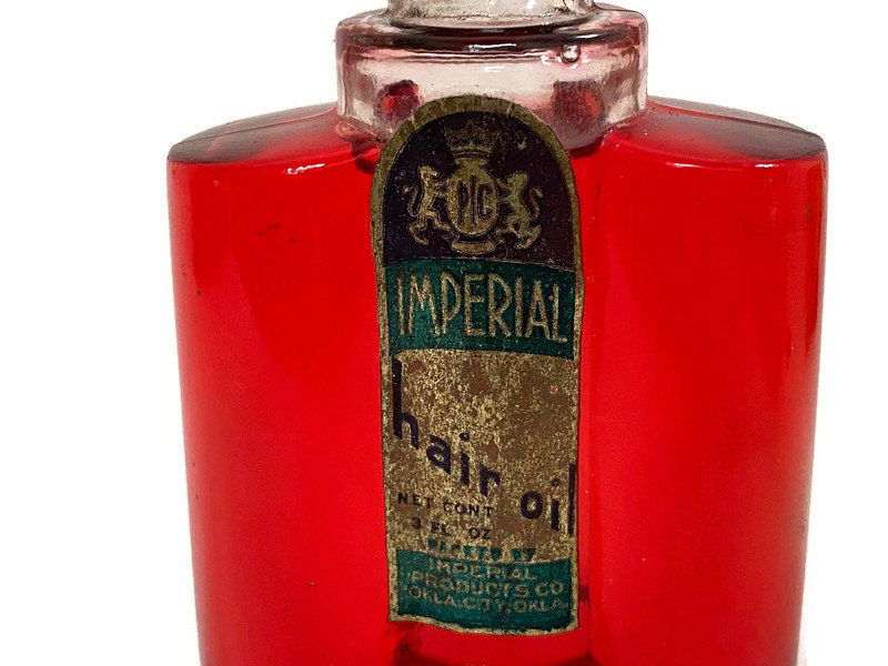 Vintage Art Deco Hair Oil Bottle - Duckwells