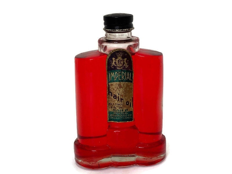 Vintage Art Deco Hair Oil Bottle - Duckwells