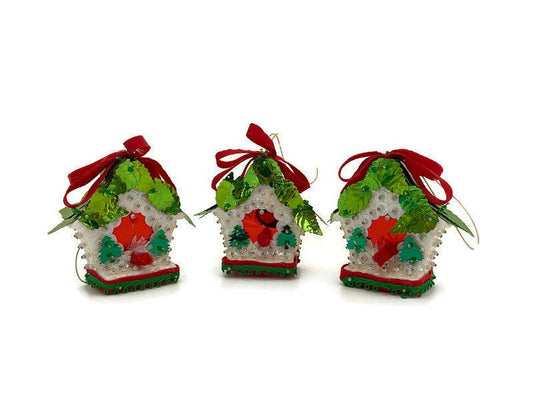 Vintage Birdhouse Hanging Christmas Ornaments at Duckwells