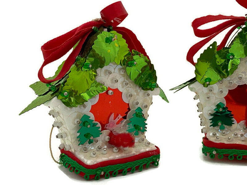Vintage Birdhouse Hanging Christmas Ornaments - Duckwells