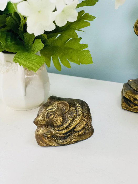 Vintage Brass Chipmunk Paperweight at Duckwells
