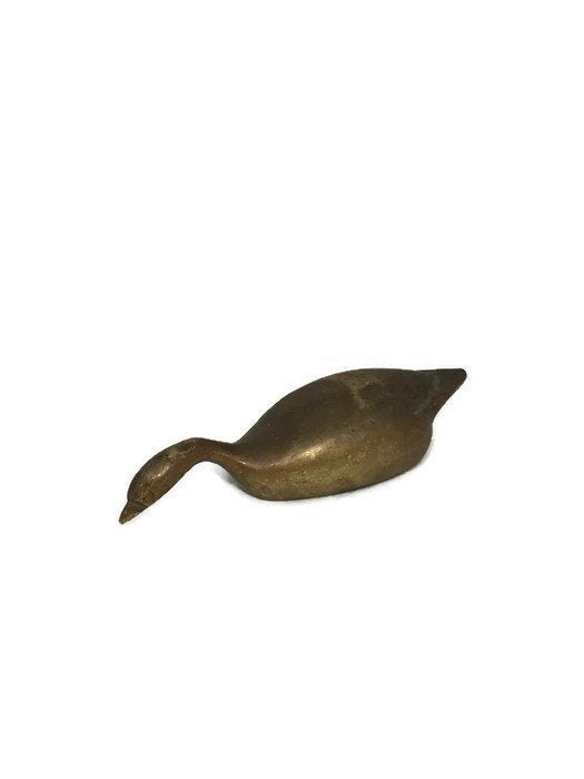 Vintage Brass Duck Paperweight - Duckwells