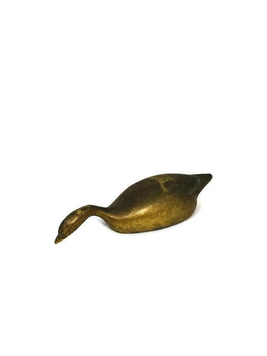 Vintage Brass Duck Paperweight - Duckwells