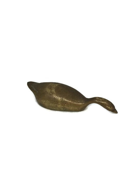 Vintage Brass Duck Paperweight - Duckwells
