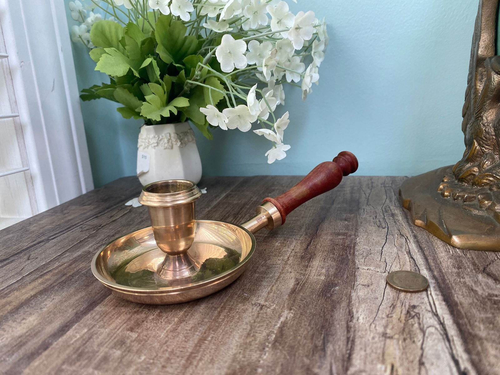 Vintage Brass Taper Candle Holder - Duckwells