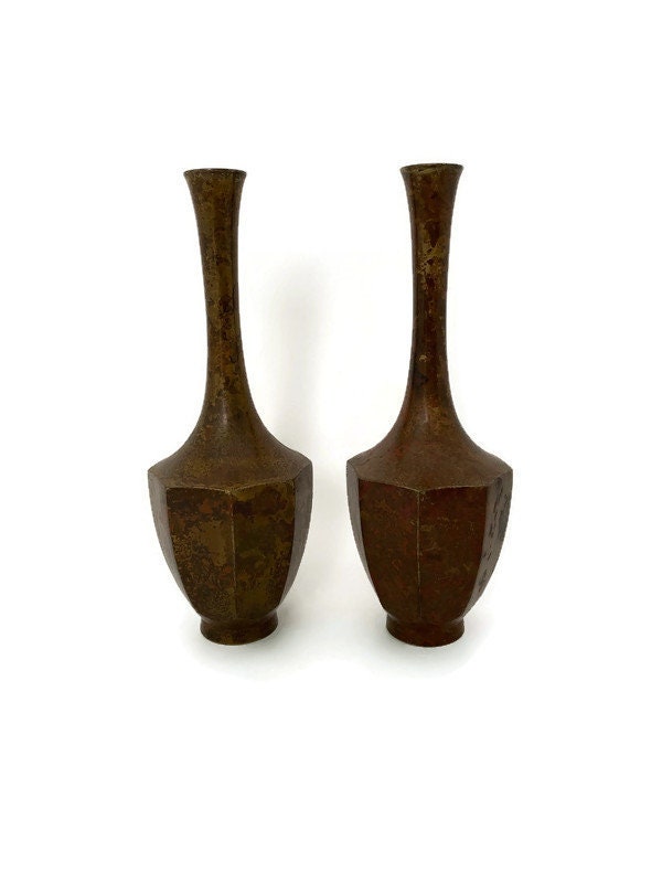 Vintage Bronze Modern Vases - Duckwells