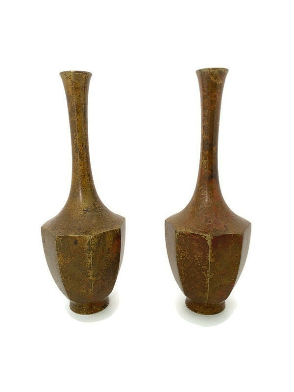 Vintage Bronze Modern Vases - Duckwells
