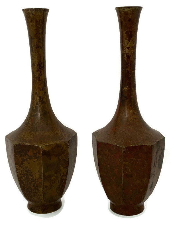 Vintage Bronze Modern Vases - Duckwells
