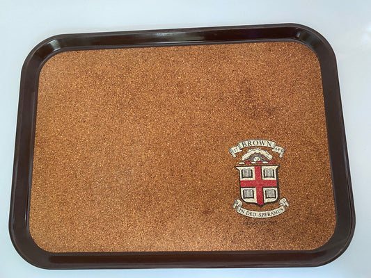 Vintage Brown University Cork and Melamine Drink Tray at Duckwells