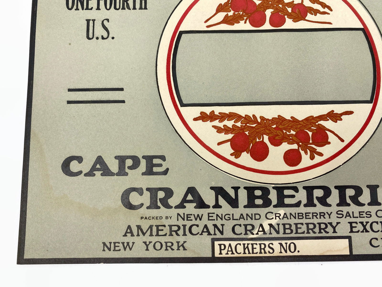 Vintage Cape Cod Cranberries Crate Label - Duckwells
