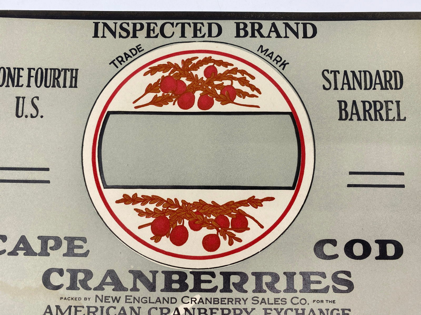 Vintage Cape Cod Cranberries Crate Label - Duckwells