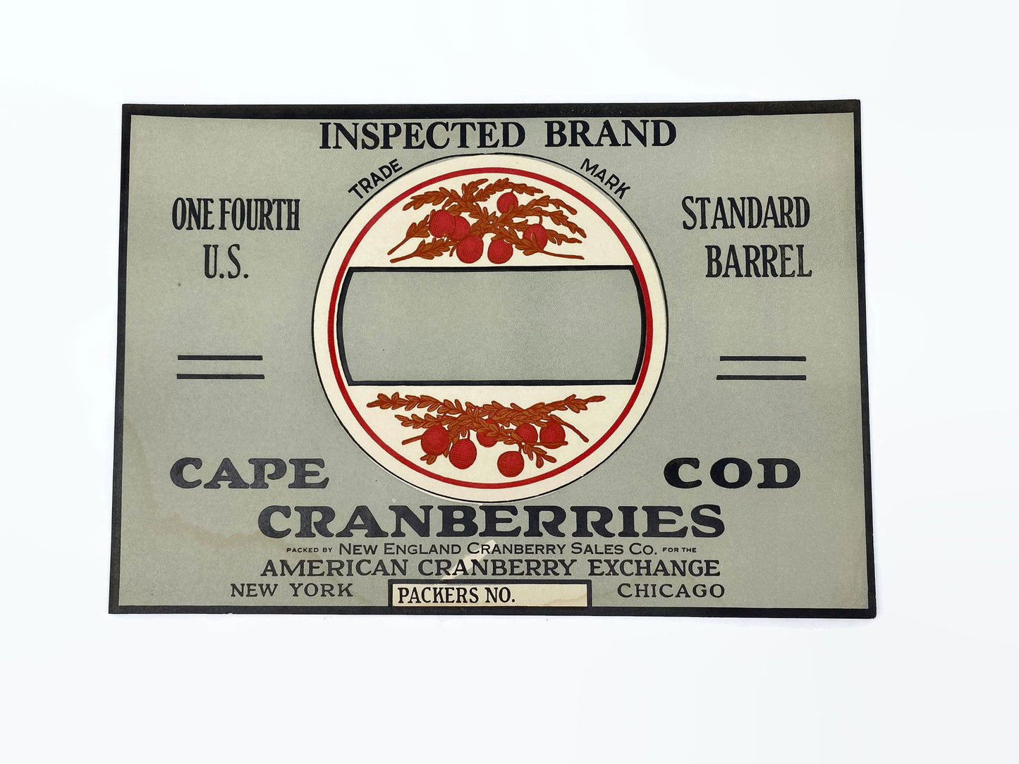Vintage Cape Cod Cranberries Crate Label - Duckwells