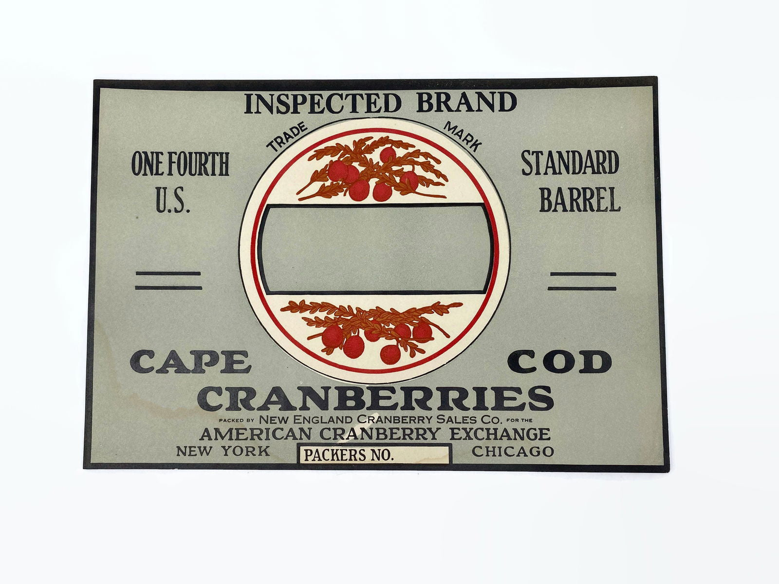 Vintage Cape Cod Cranberries Crate Label - Duckwells