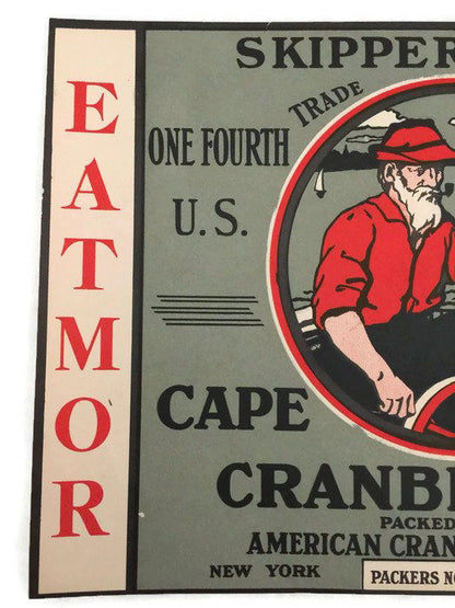 Vintage Cape Cod Cranberries Fruit Crate Label - Duckwells