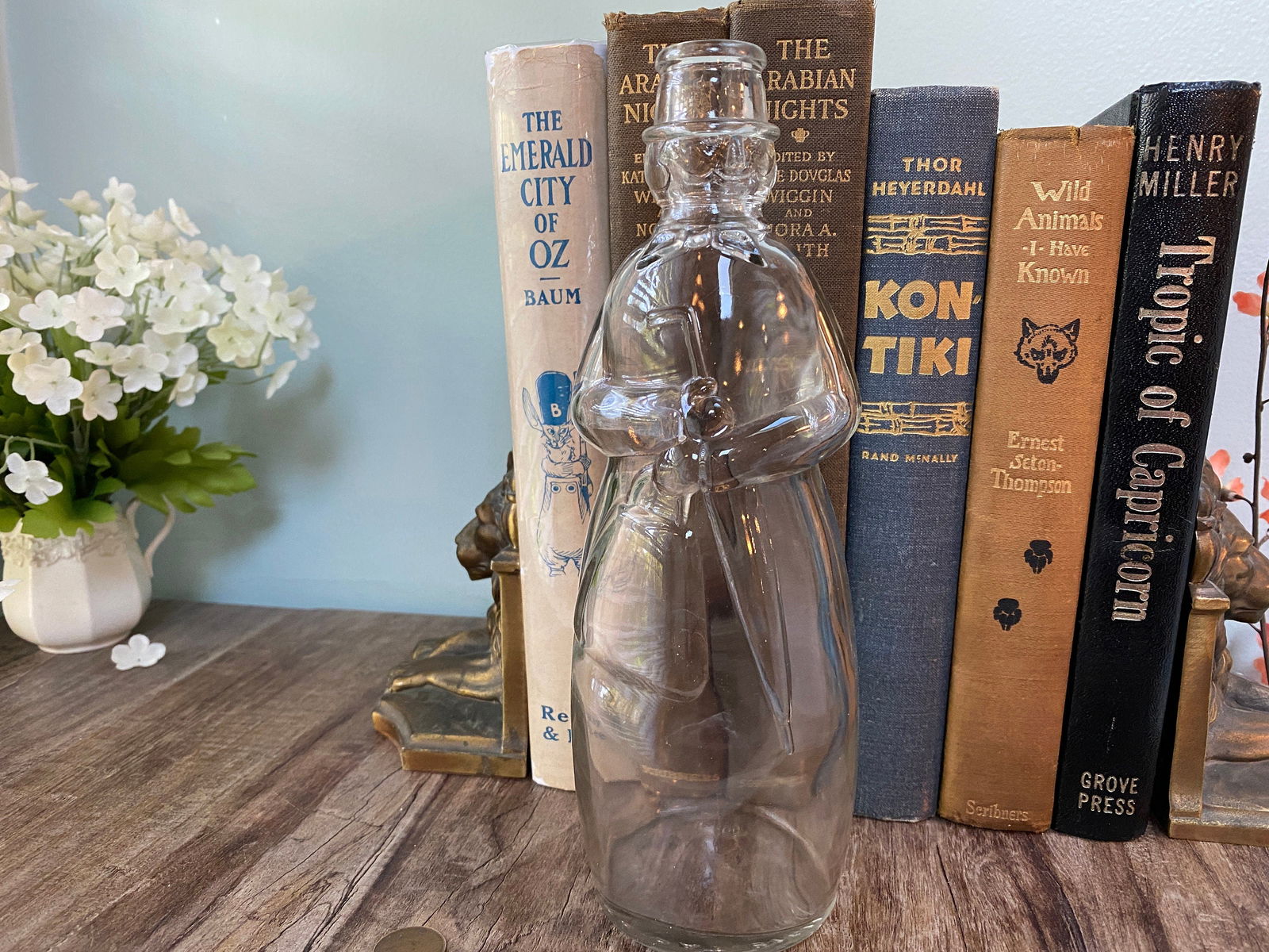 Vintage Carrie Nation Vinegar Bottle by Owens Glass - Duckwells