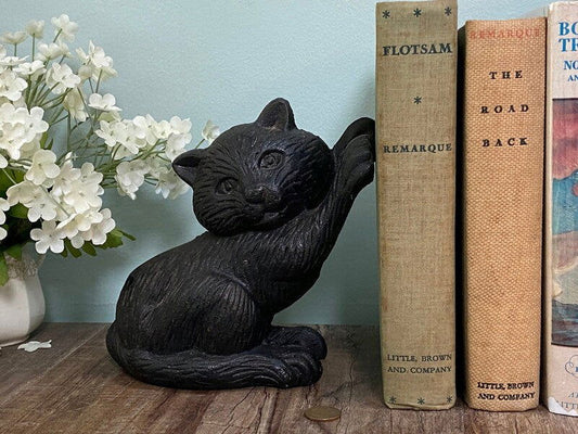 Vintage Cast Iron Black Cat Doorstop at Duckwells