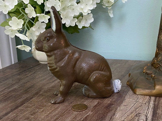 Vintage Cast Iron Hare Rabbit Coin Bank at Duckwells