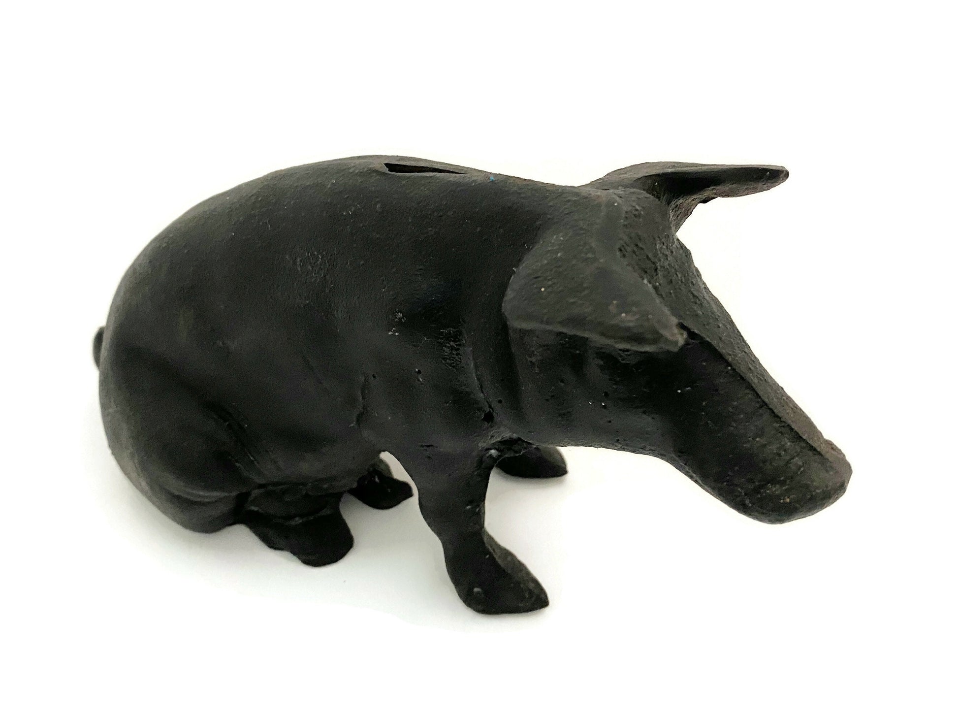 Vintage Cast Iron Pig Bank Heavy Doorstop or Animal Figurine - Duckwells