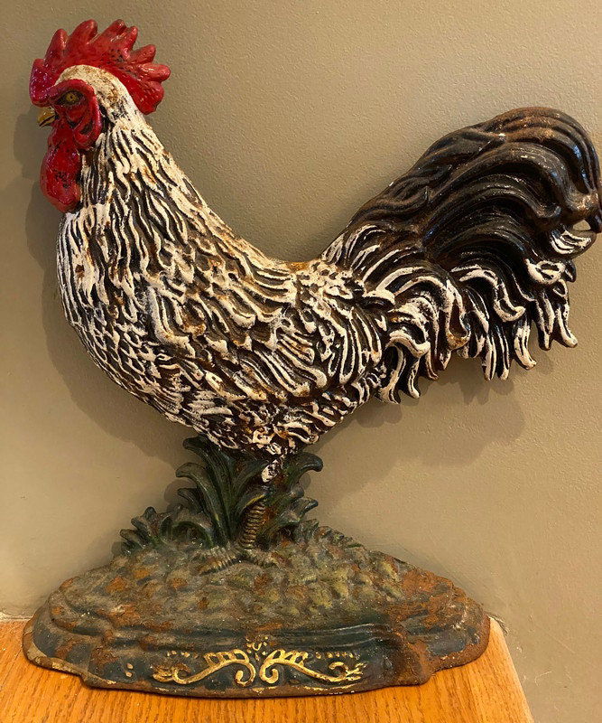 Vintage Cast Iron Rooster Doorstop - Duckwells
