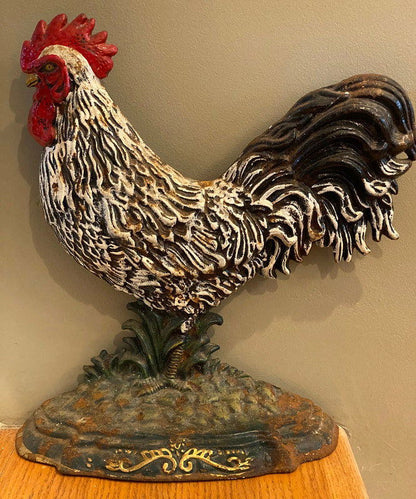 Vintage Cast Iron Rooster Doorstop - Duckwells
