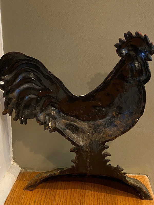 Vintage Cast Iron Rooster Doorstop - Duckwells