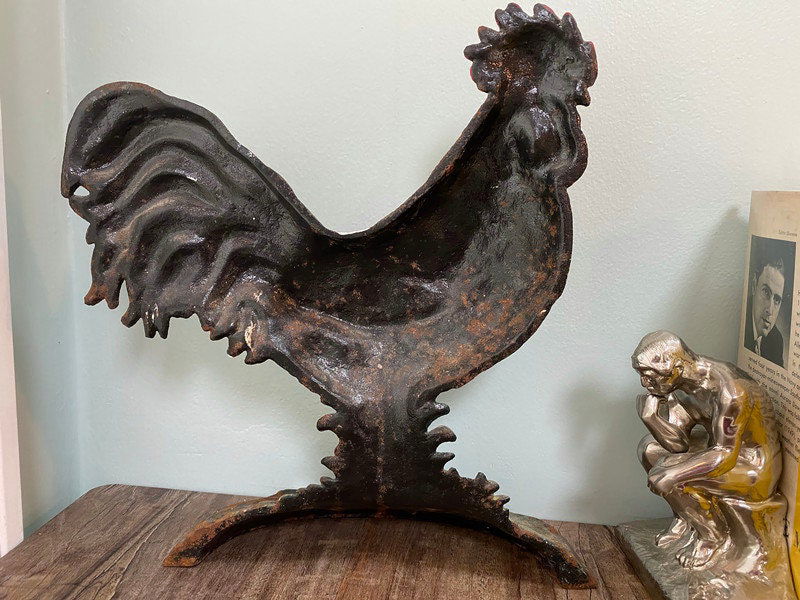 Vintage Cast Iron Rooster Doorstop - Duckwells