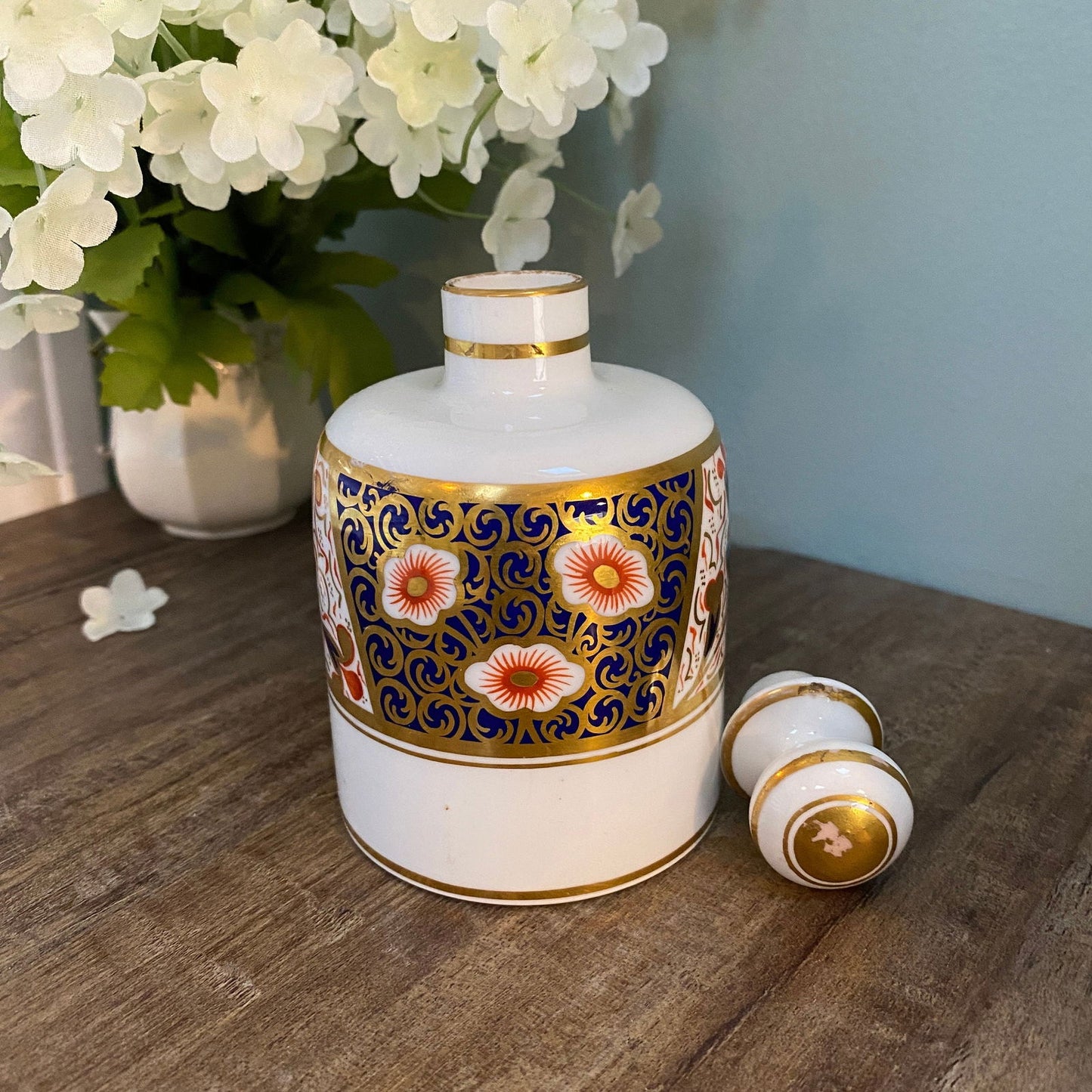 Vintage Ceramic Cologne Bottle with Stopper - Duckwells