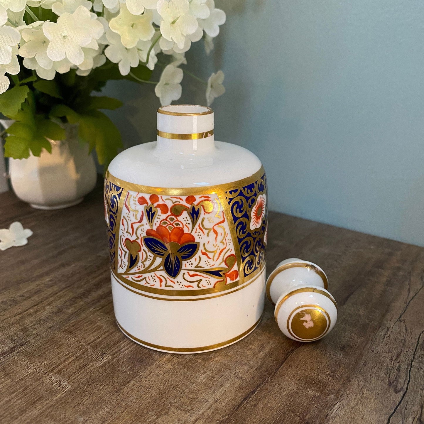 Vintage Ceramic Cologne Bottle with Stopper - Duckwells