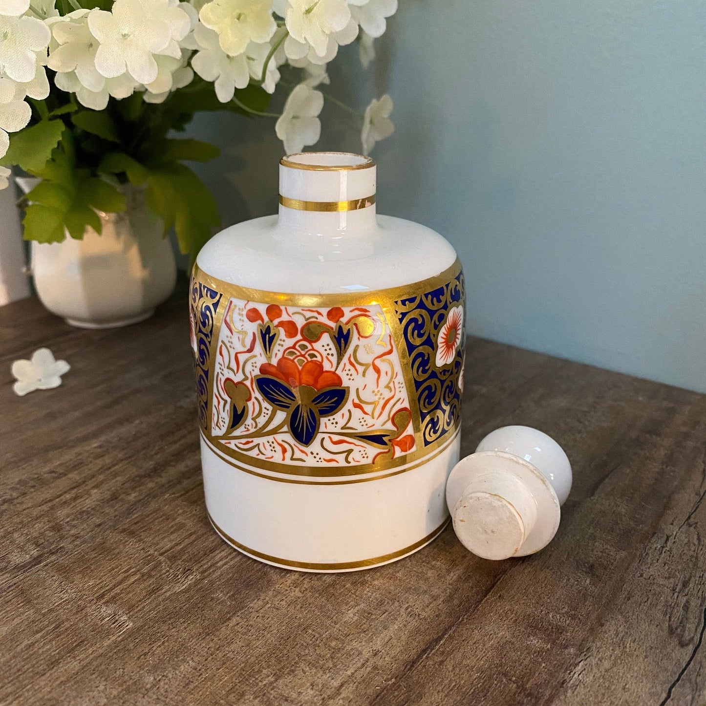 Vintage Ceramic Cologne Bottle with Stopper - Duckwells