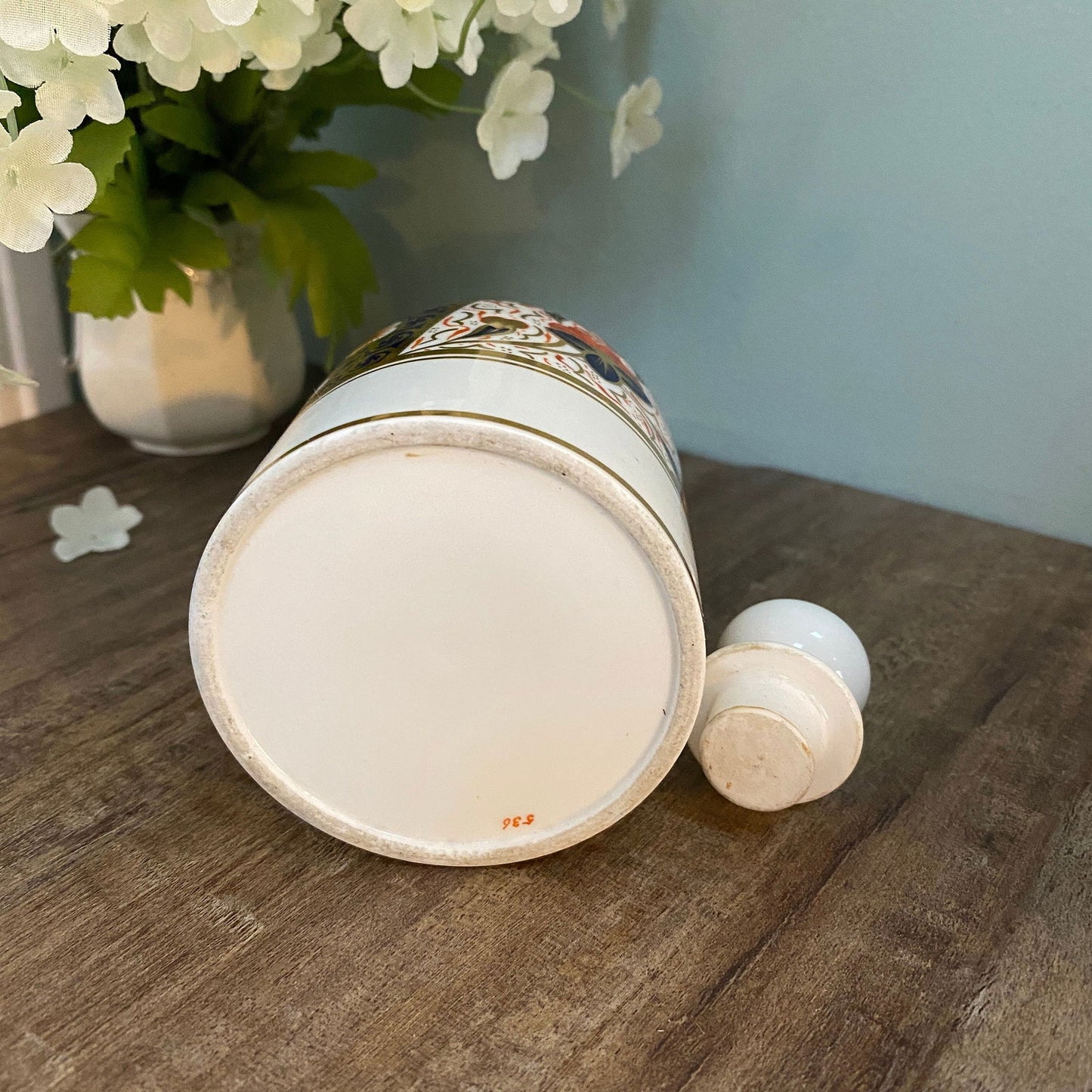 Vintage Ceramic Cologne Bottle with Stopper - Duckwells